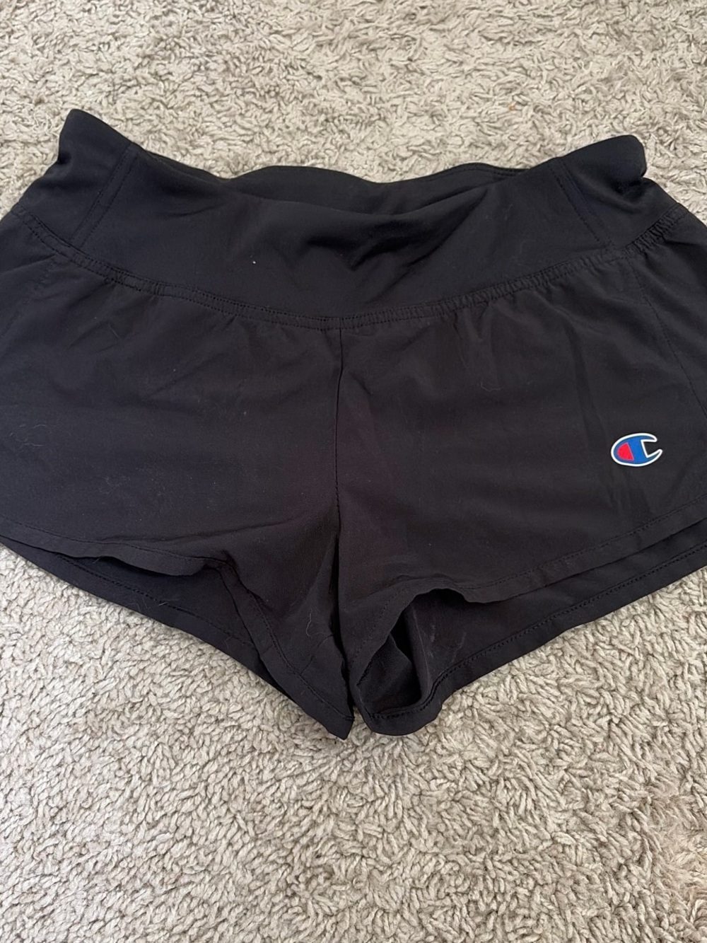 Champion Black Women's Athletic Shorts with Logo